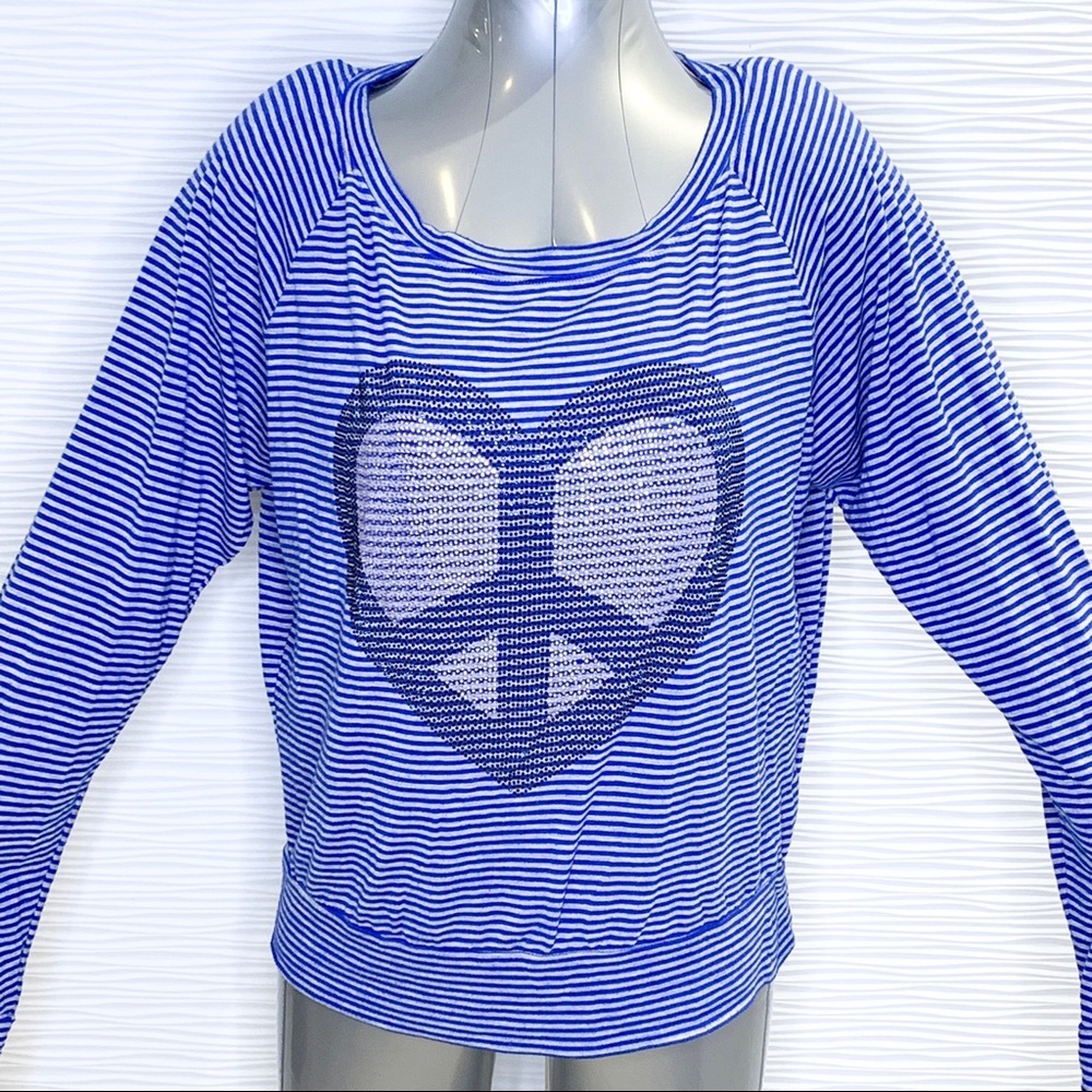 Bird & Vine Rhinestone Peace Heart Long Sleeve T